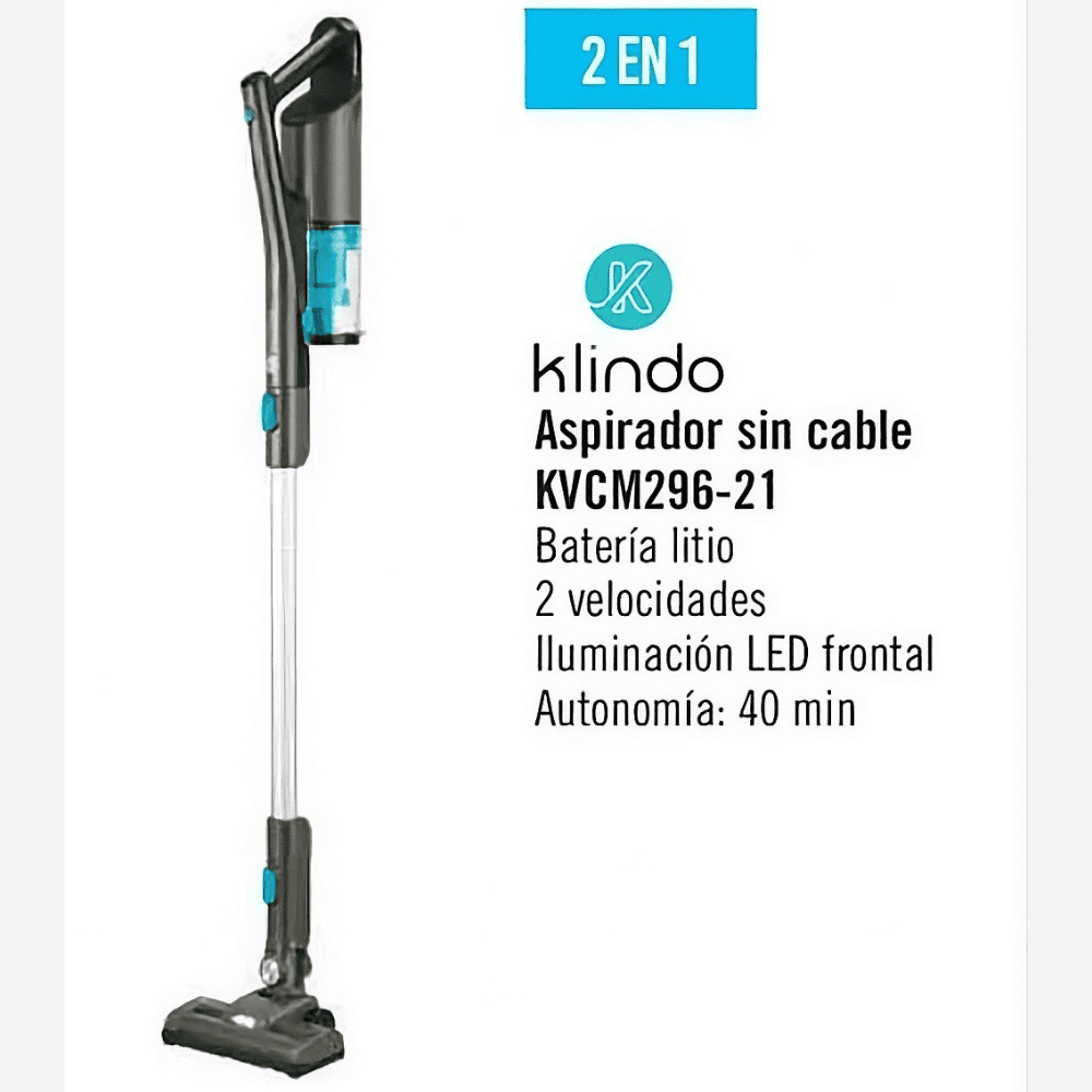 Aspiradora Vertical Klindo 2 en 1 – Potencia y Versatilidad sin Cables - Image 4